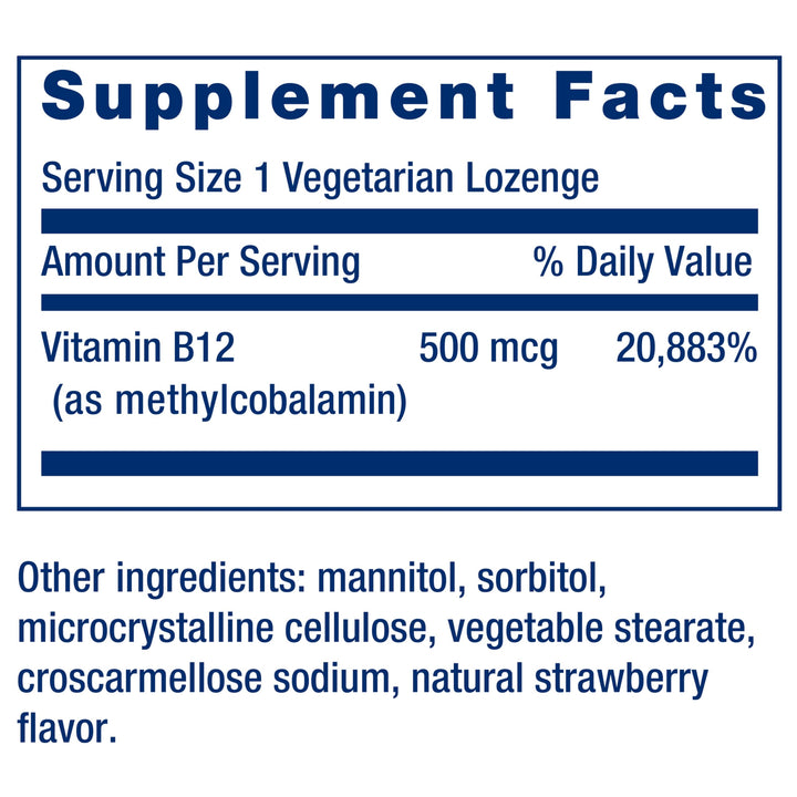 Life Extension Vitamin B12, 500 mcg, 100 Count
