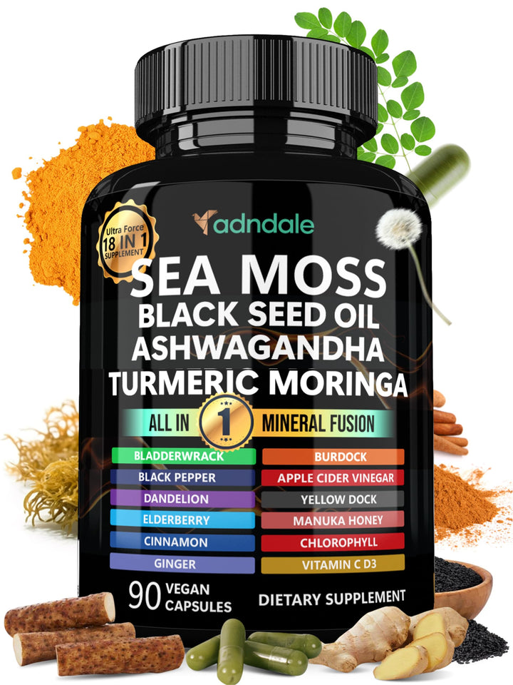 Adndale Sea Moss Capsules, 90 Count