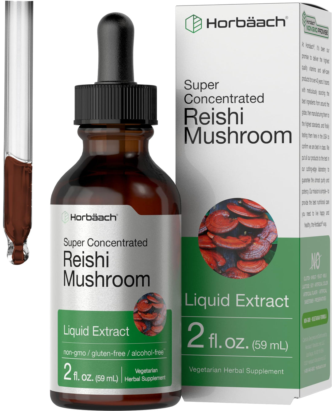 Horbäach Reishi Mushroom Extract Tincture, 2 fl oz