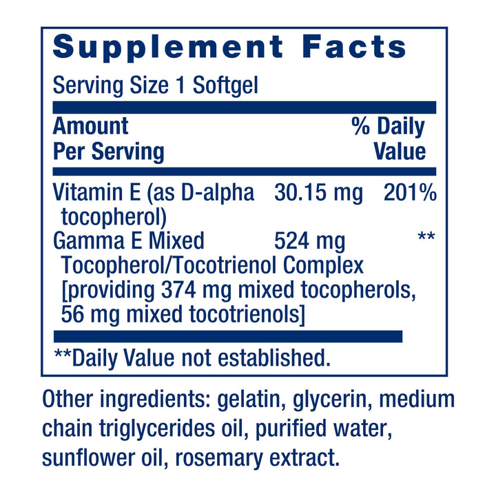 Life Extension Gamma E Mixed Tocopherols & Tocotrienols, 60 Count