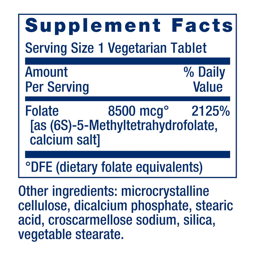 Life Extension Optimized Folate, High Potency, 8500 mcg, 30 Count