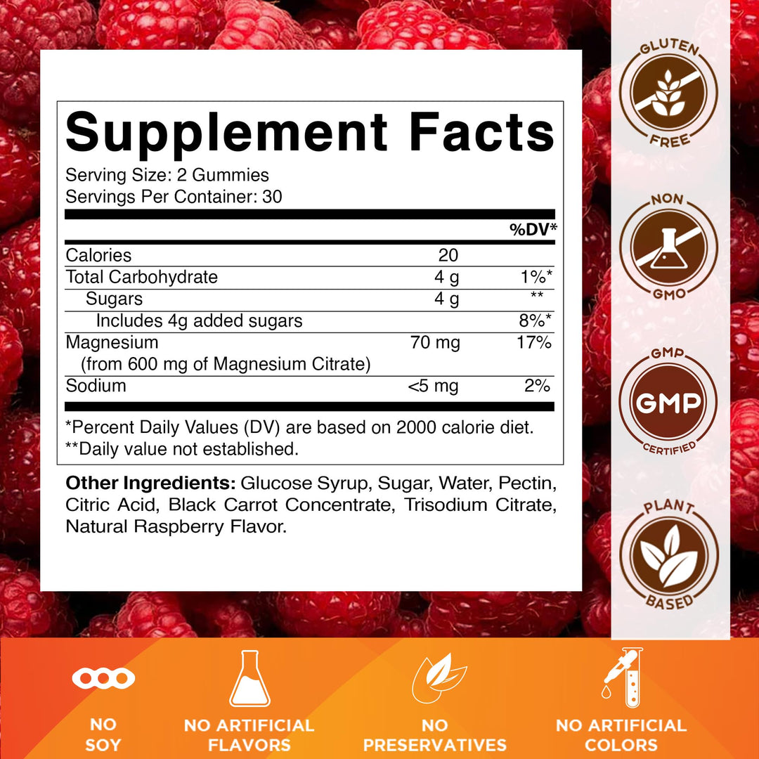 Vitamatic Magnesium Citrate Gummies, 600 mg, 60 Count