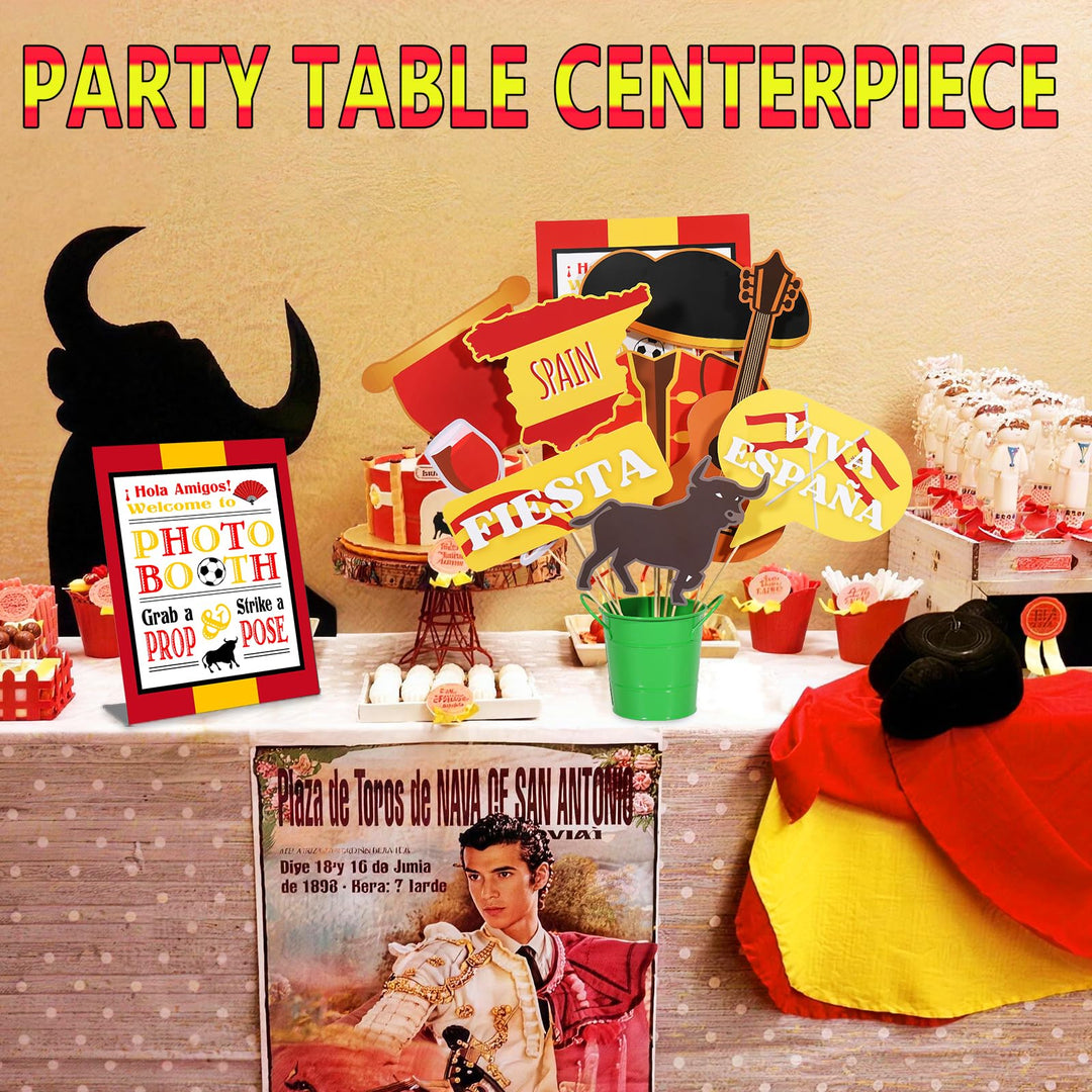 Htabiol Spanish Photo Booth Props, 37 Count