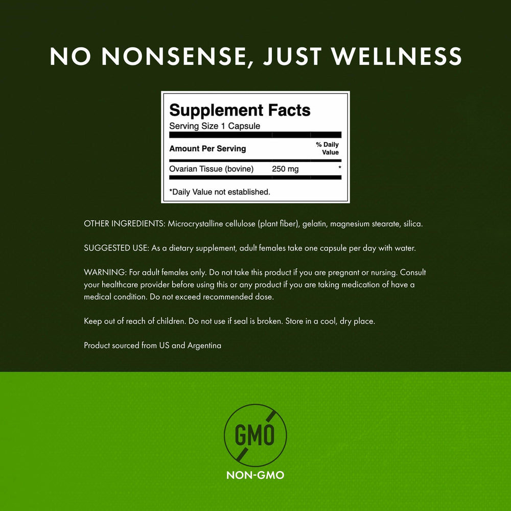 Swanson Ovarian Glandular Supplement, 250 mg, 60 Count
