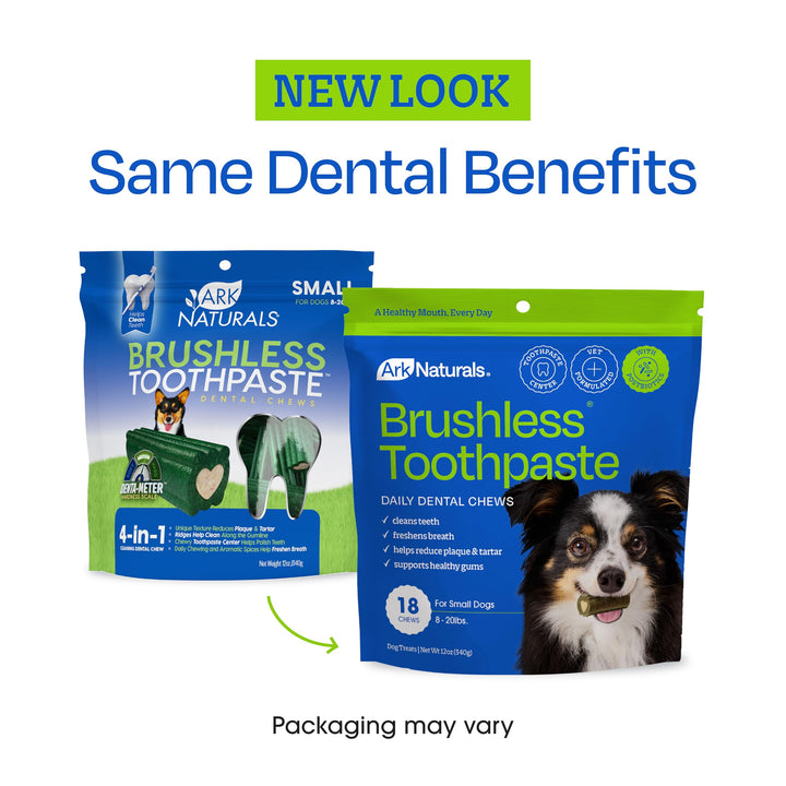 Ark Naturals Brushless Toothpaste Dog Dental Treats, Large Breeds, 10 Count