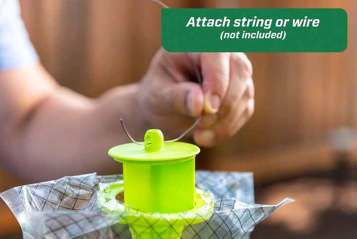 RESCUE! Outdoor Disposable Fly Trap, Hanging Fly Catcher with Attractant Bait