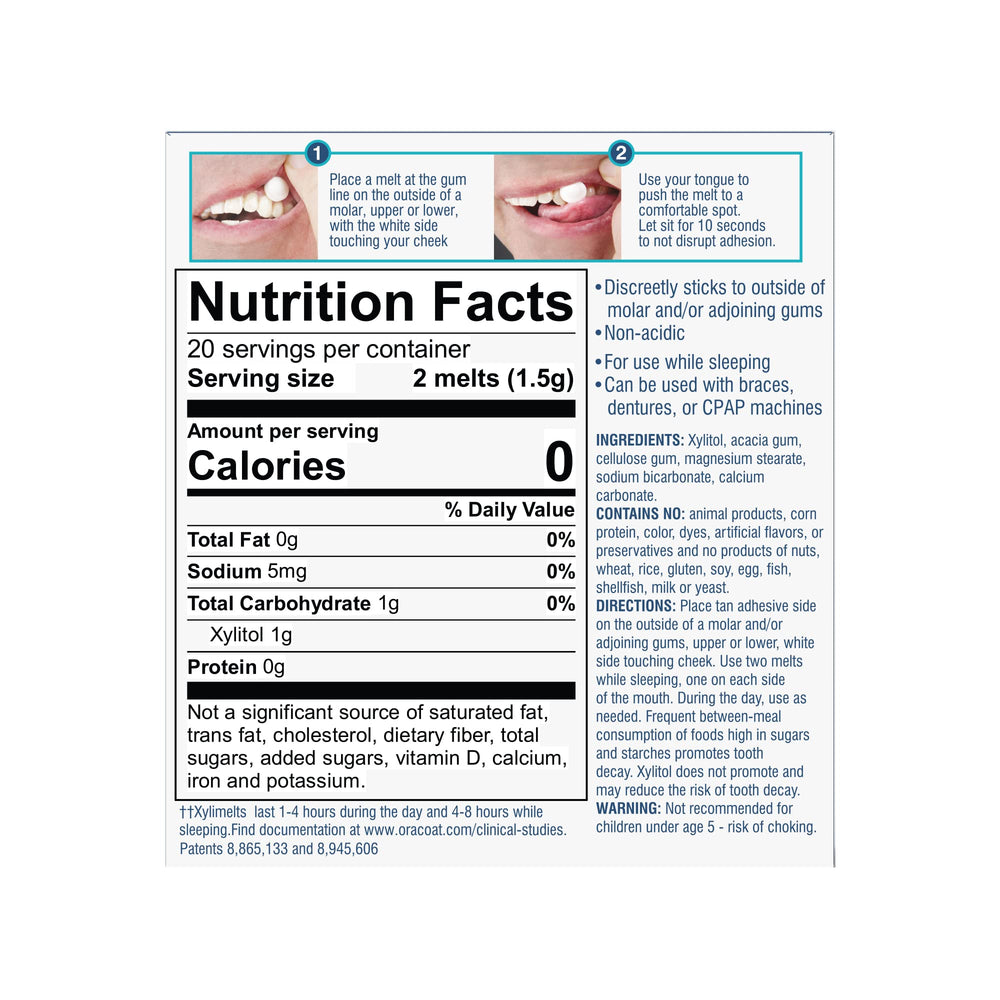 Oracoat XyliMelts Dry Mouth Relief, Slightly Sweet, 40 Count, Pack of 2