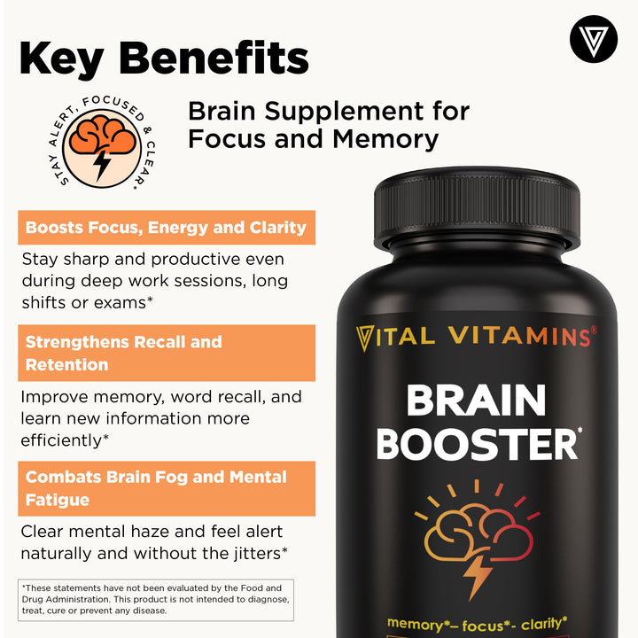 Vital Vitamins Brain Supplement And Nootropics Booster