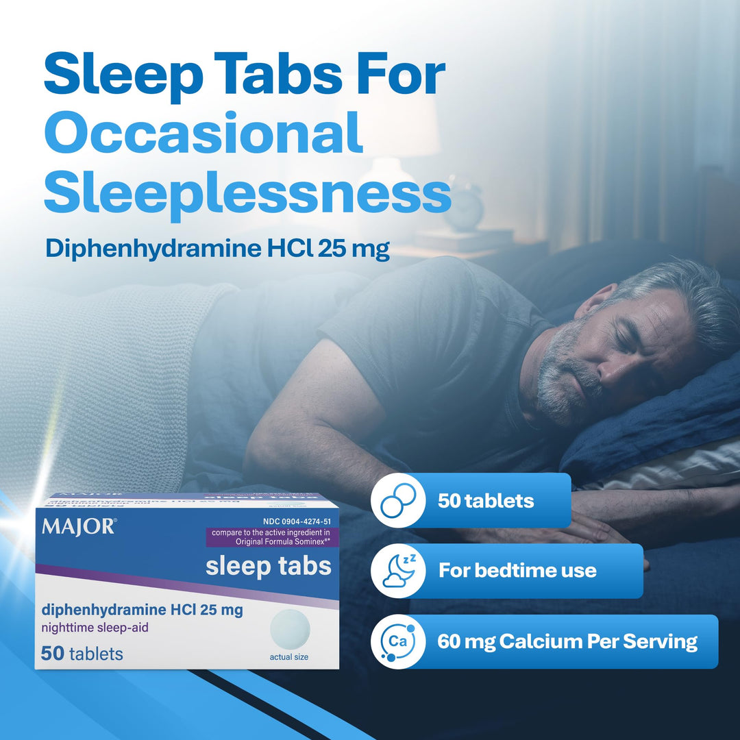 Sleep Tabs Night Sleep Aid Tablets, 50 Count, Pack of 6