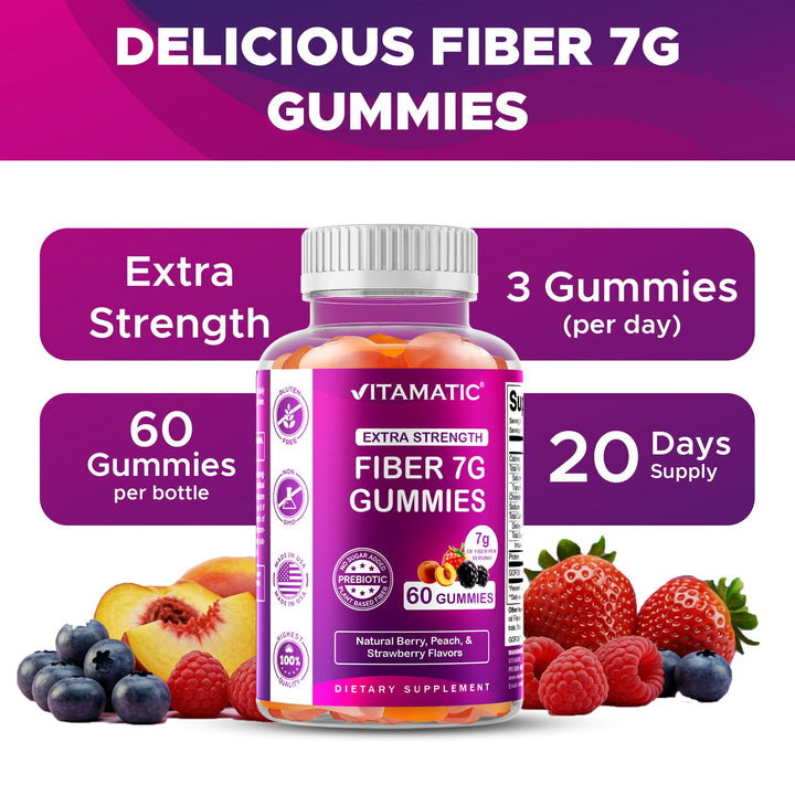Vitamatic Extra Strength Prebiotic Fiber, 60 Count