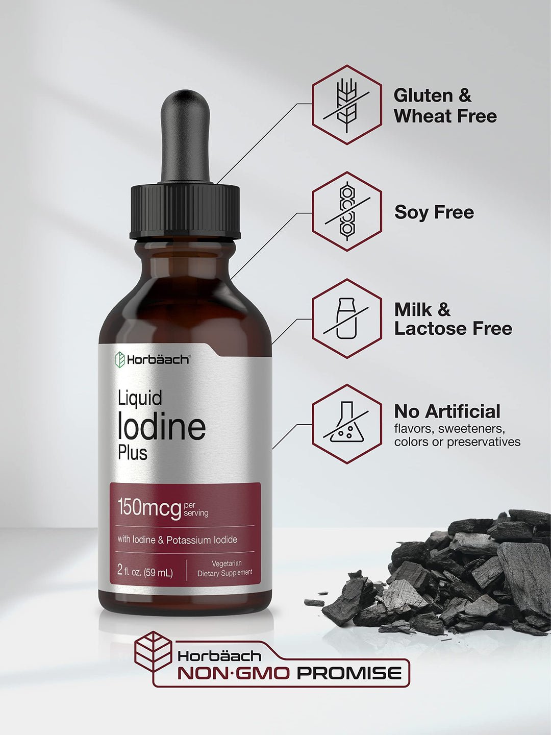 Horbäach Iodine Liquid Drops, 150 mcg, 2 fl oz