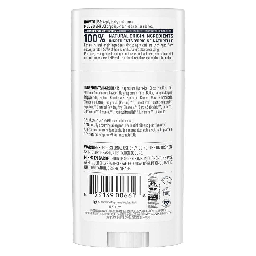 Schmidt's Deodorant, Charcoal & Magnesium, 2.65 oz