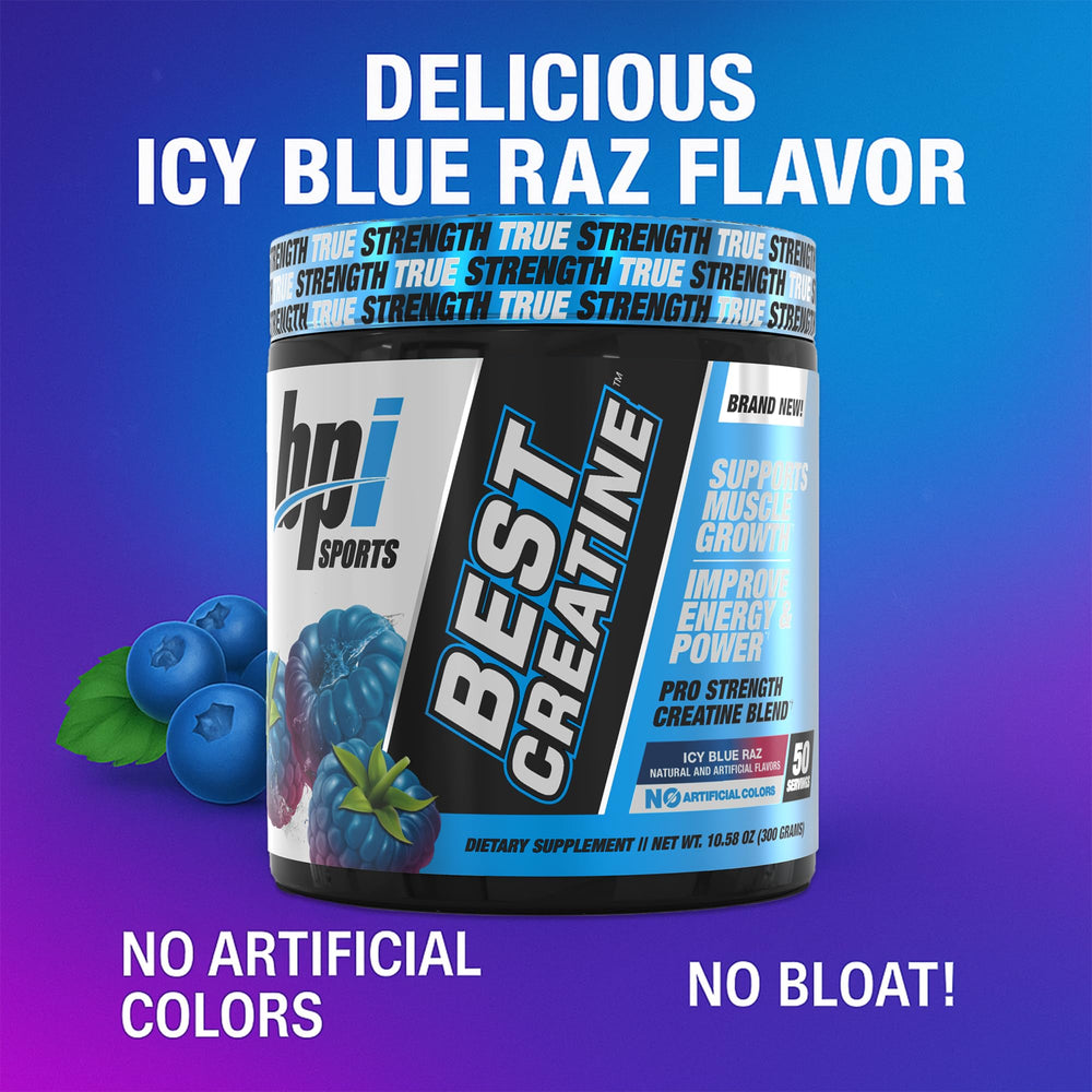 BPI Sports Best Creatine, Icy Blue Raz, 50 Servings