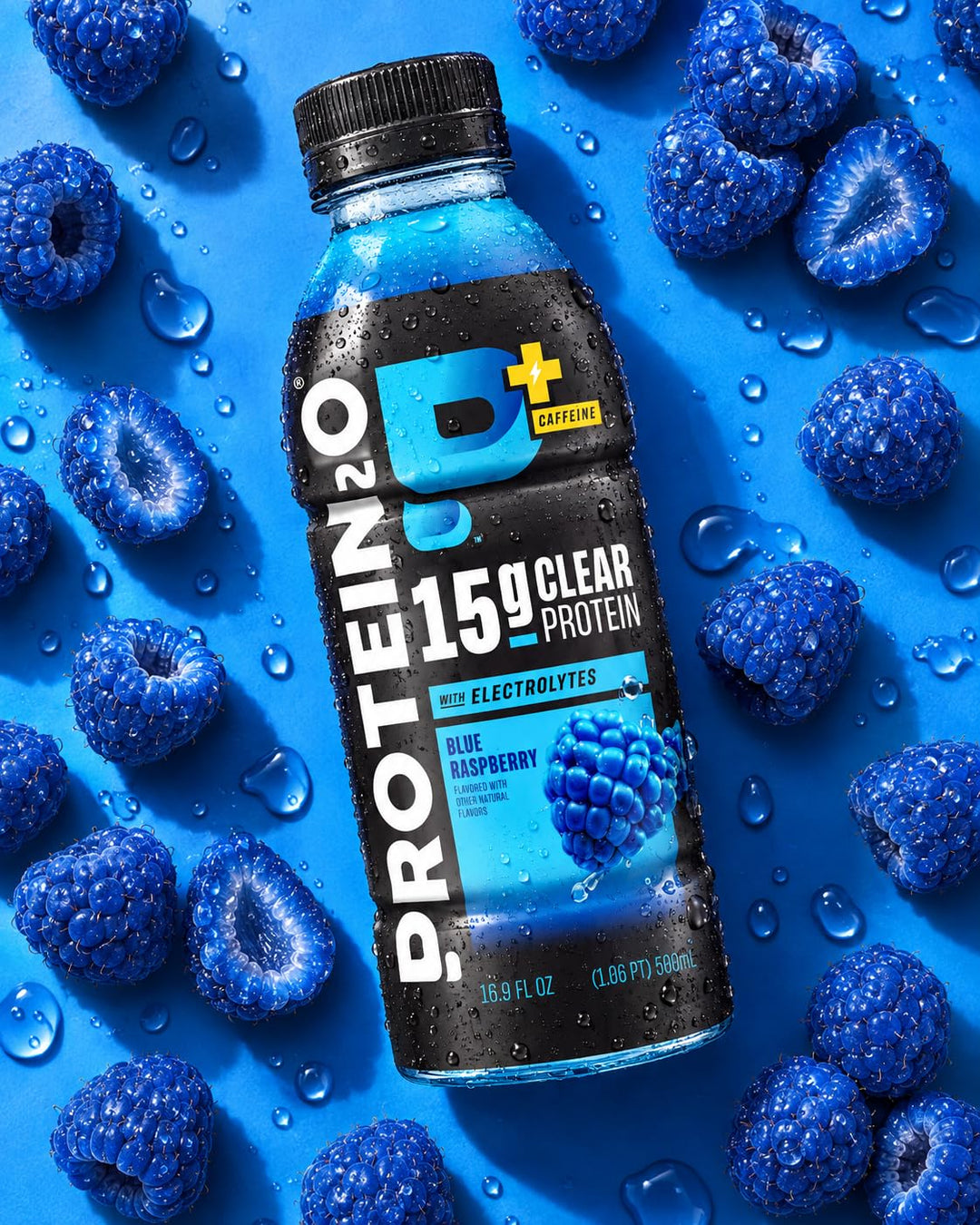 Protein2o Whey Protein Infused Water Plus Energy, Blueberry Raspberry, 16.9 fl oz, Pack of 12