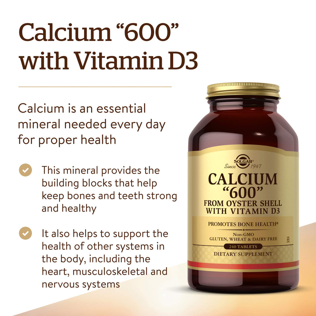 Solgar Calcium 600 With Vitamin D3, 240 Count