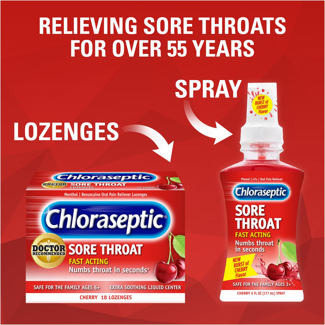Chloraseptic Sore Throat Spray, Cherry, 6 fl oz