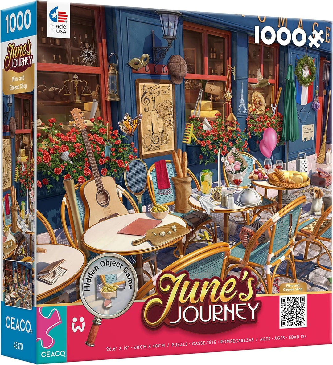 Ceaco June's Journey Wine & Cheese Shop Jigsaw Puzzle, 1000 Count