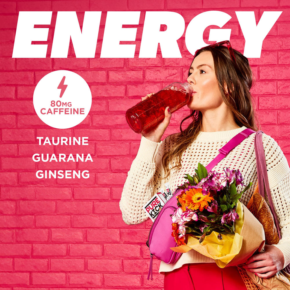Pure Kick Energy Singles To Go Drink Mix, Black Cherry Pomegranate, 72 Count
