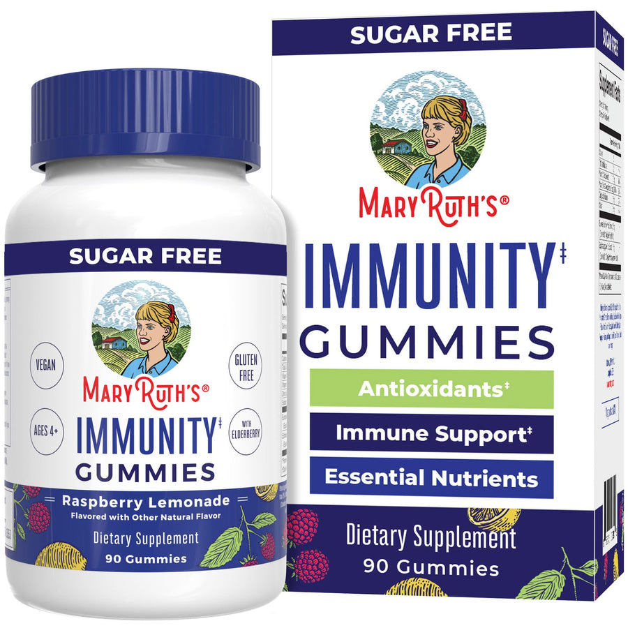 MaryRuth Organics Immunity Gummies, Sugar Free, Raspberry Lemonade, 90 Count