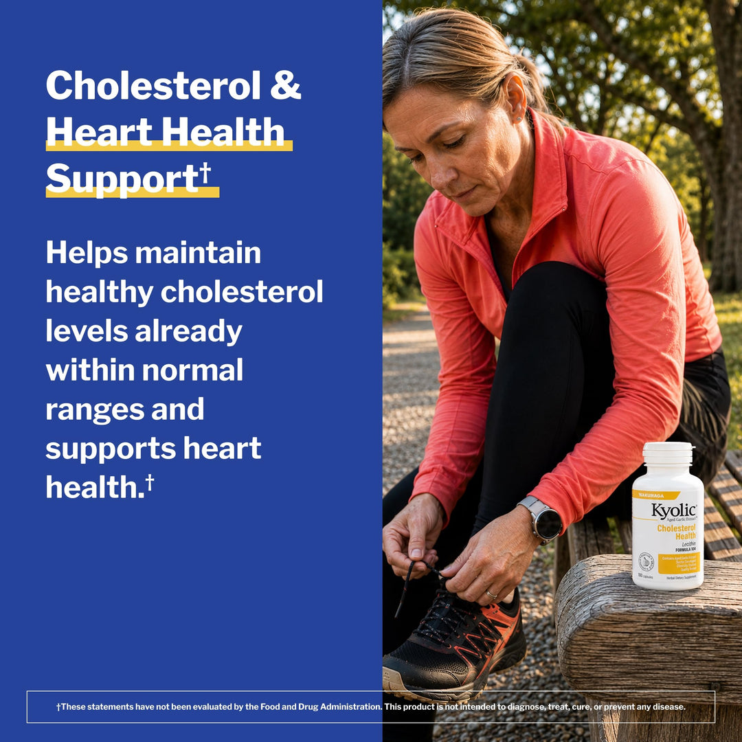 Kyolic Aged Garlic Extract Cholesterol Health Formula 104, 100 Count