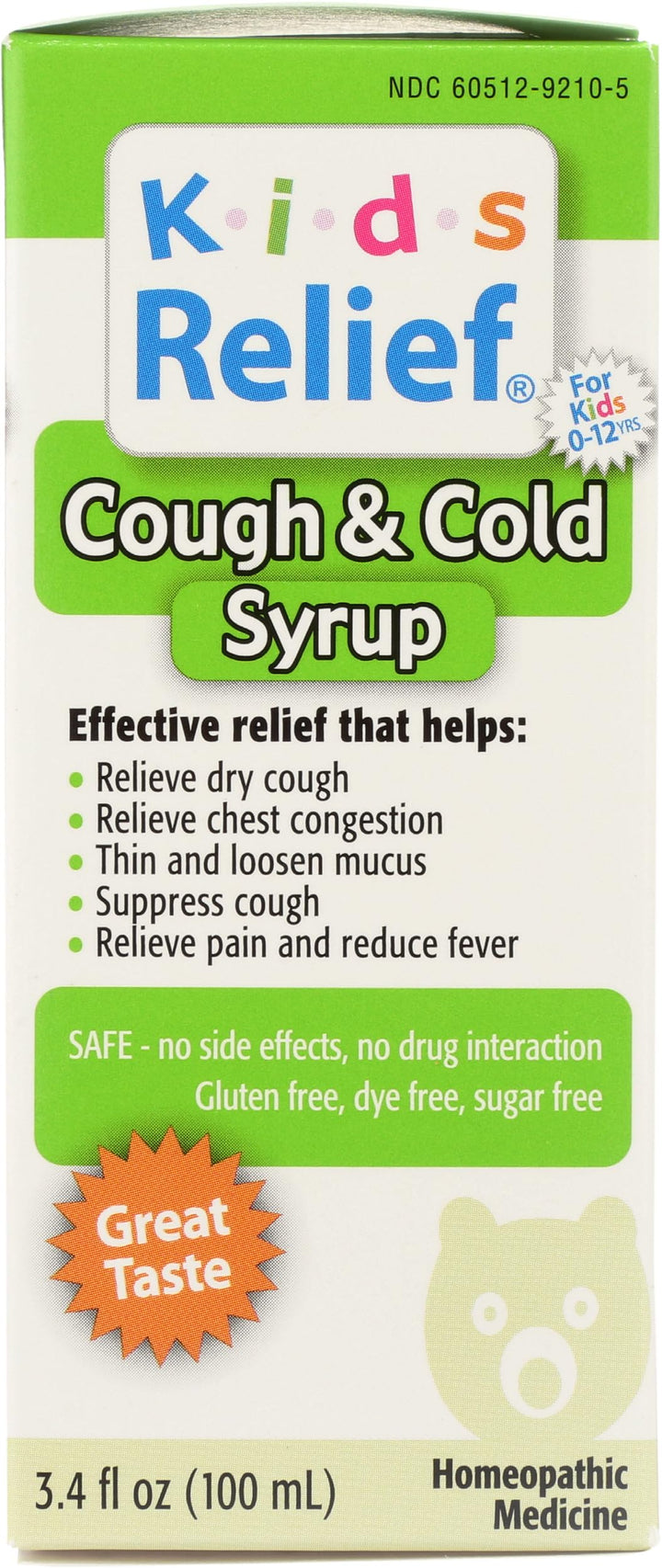 Homeolab Usa Kid's Relief Cough Cold, Fruit, 3.4 fl oz
