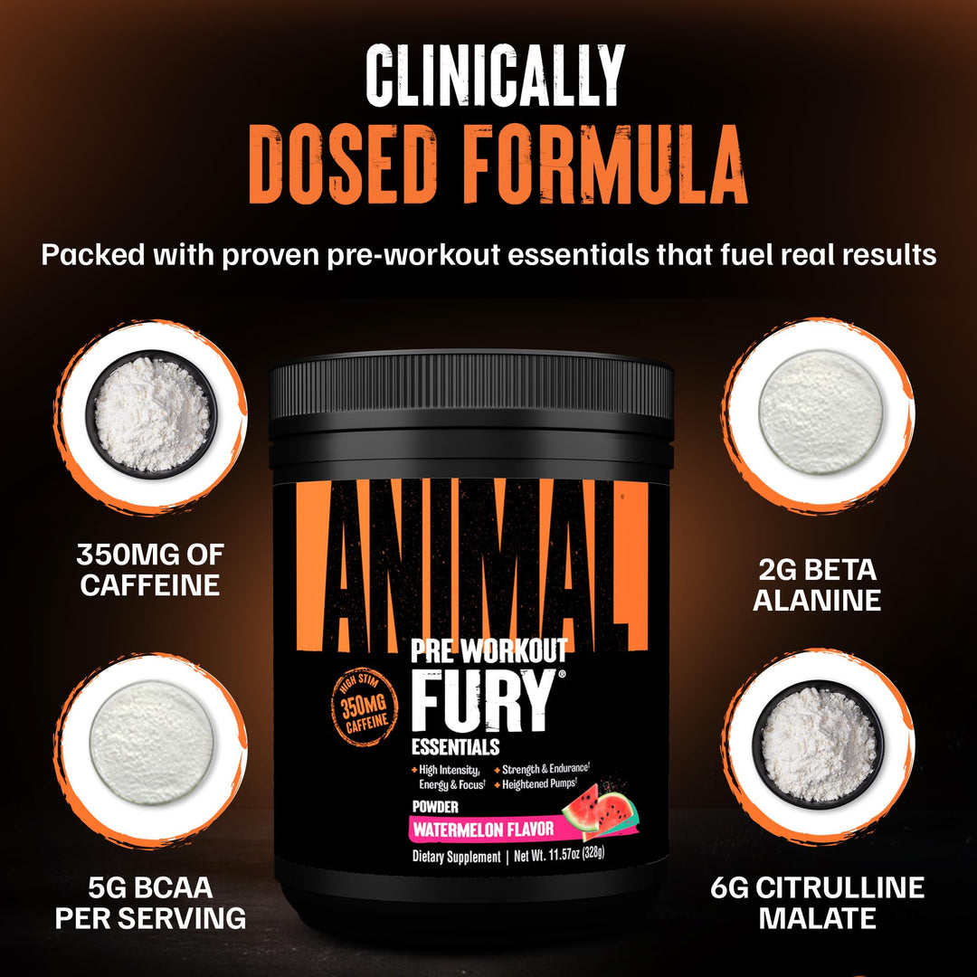 Animal Pre-Workout Fury Essentials, Watermelon, 328 g