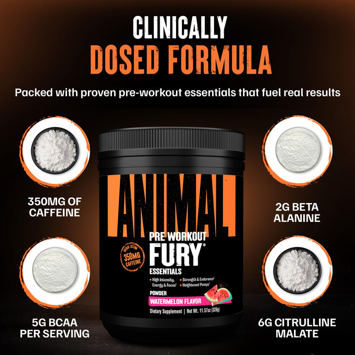 Animal Pre-Workout Fury Essentials, Watermelon, 328 g
