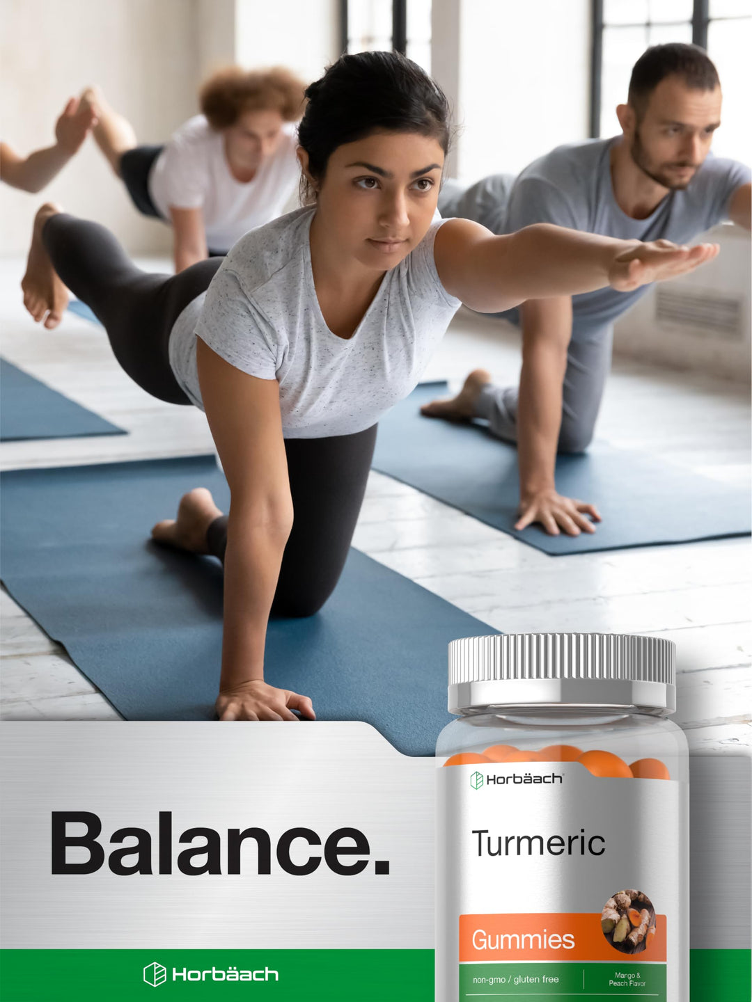 Horbäach Turmeric Gummies, Mango & Peach, 70 Count