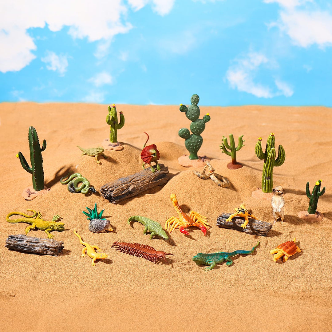 AENIMELY Desert Animal Figurines Set, 23 Count