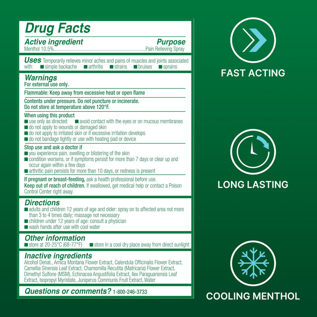 Biofreeze Pain Relief Aerosol Spray, Colorless, 4 oz