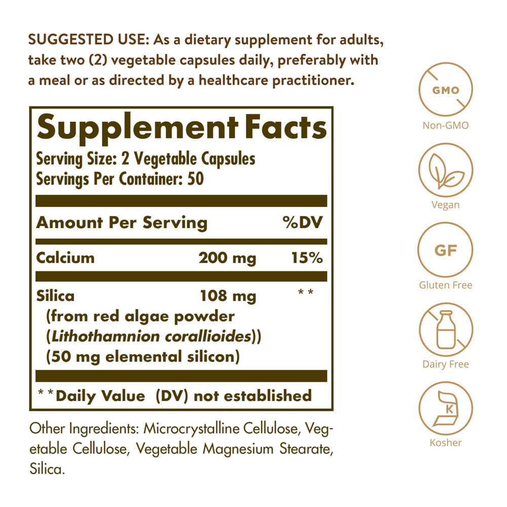 Solgar Oceanic Silica From Red Algae, 25 mg, 100 Count