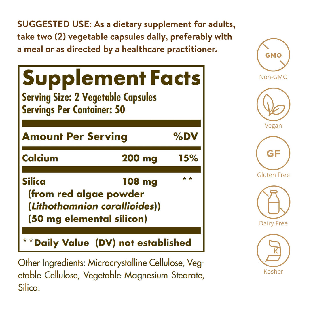 Solgar Oceanic Silica From Red Algae, 25 mg, 100 Count