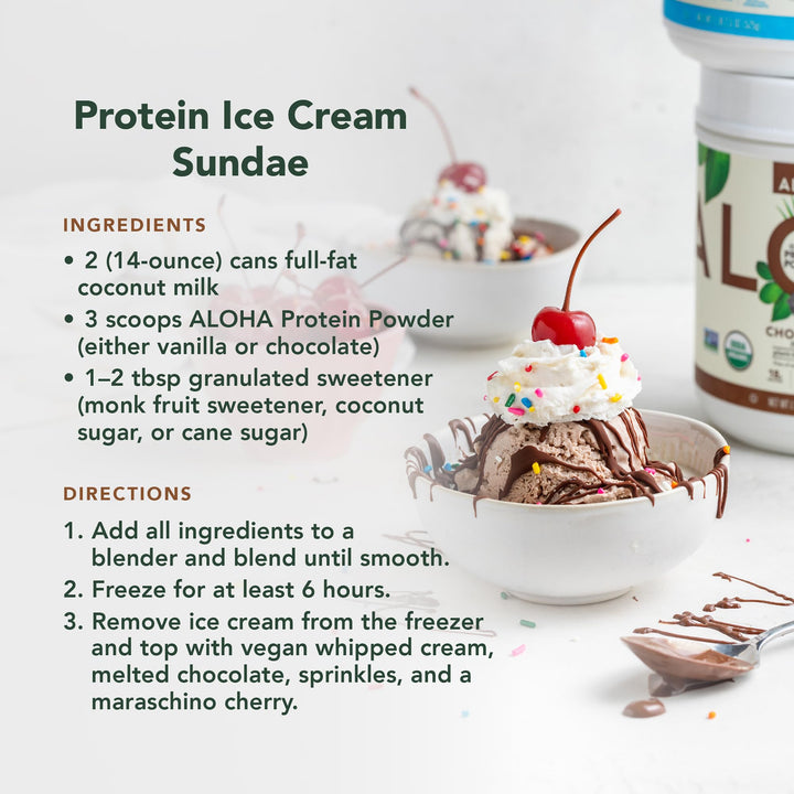ALOHA Organic Plant Based Protein Powder, Chocolate, 19.6 oz
