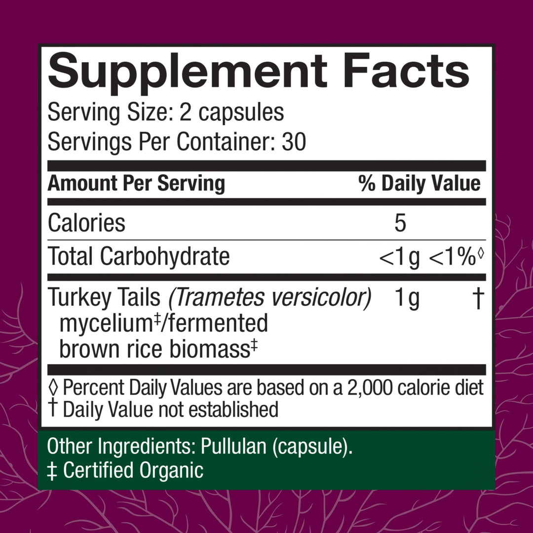Fungi Perfecti Host Defense Turkey Tail Cellular Support, 60 Count