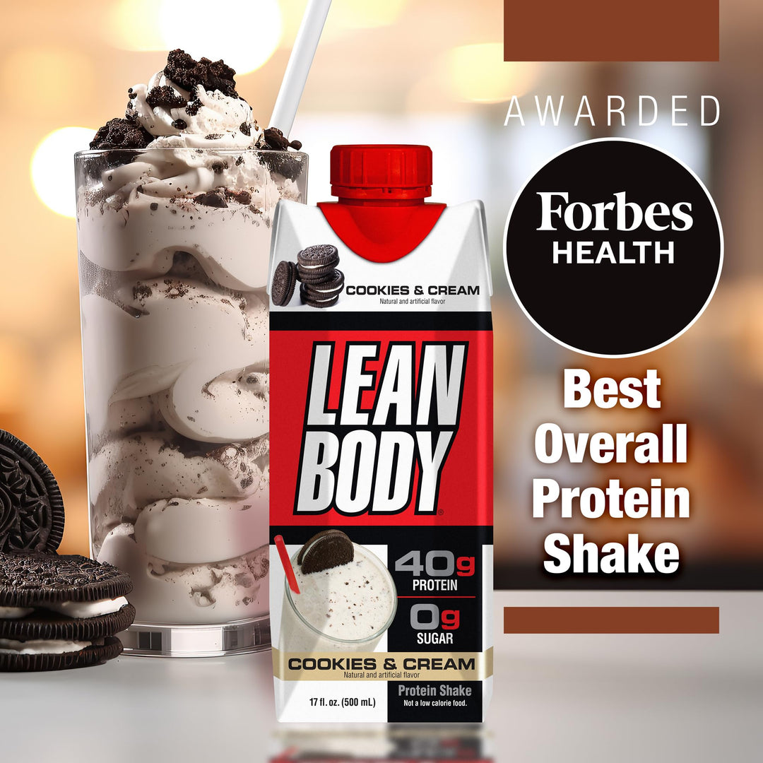Labrada Lean Body Ready to Drink Protein Shake, Cookies and Cream, 17 fl oz, Pack of 12