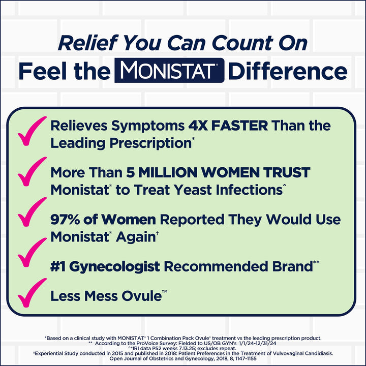 Monistat 3-Day Yeast Infection Treatment, 7 Count