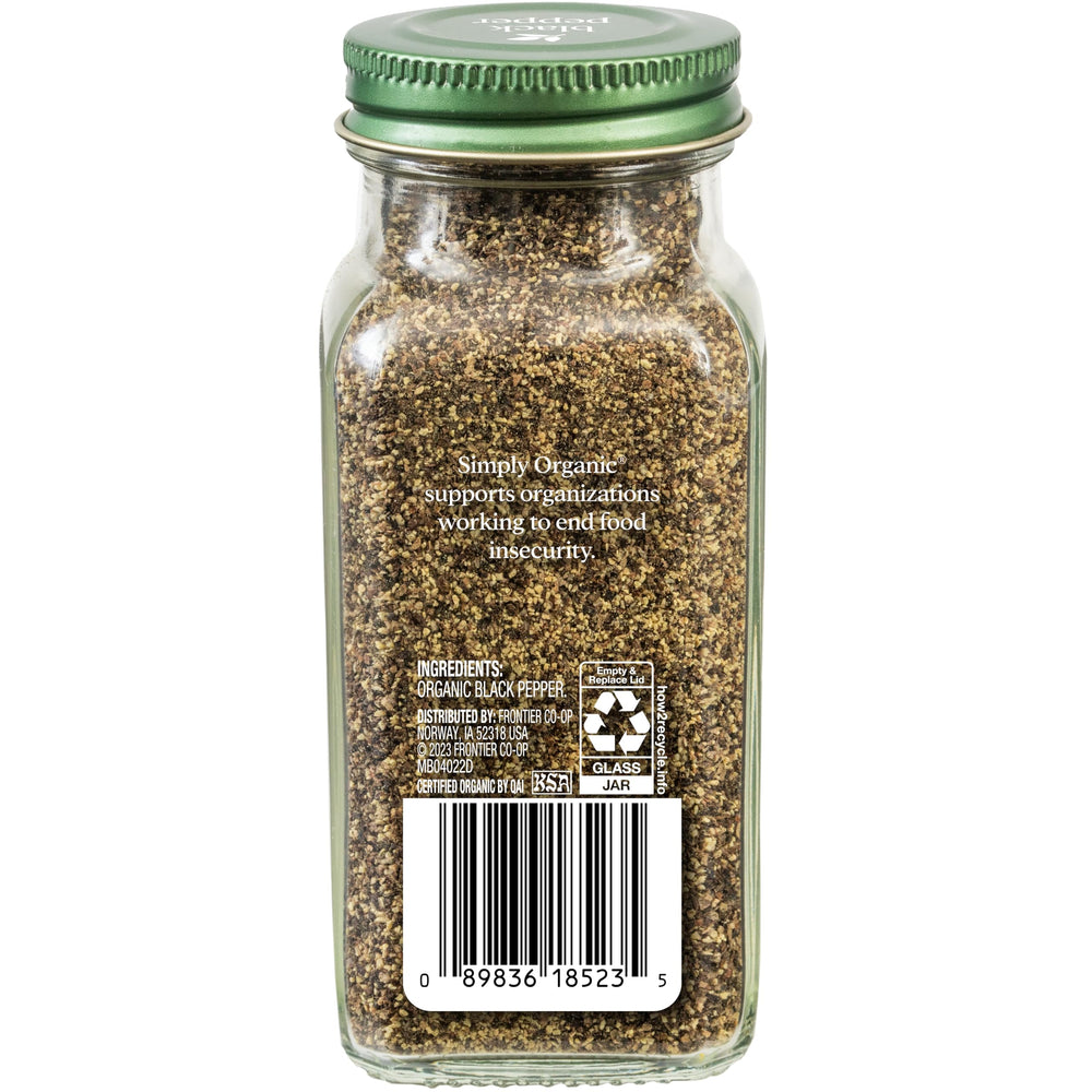 Simply Organic Pepper, Black Medium Grind, 2.31 oz