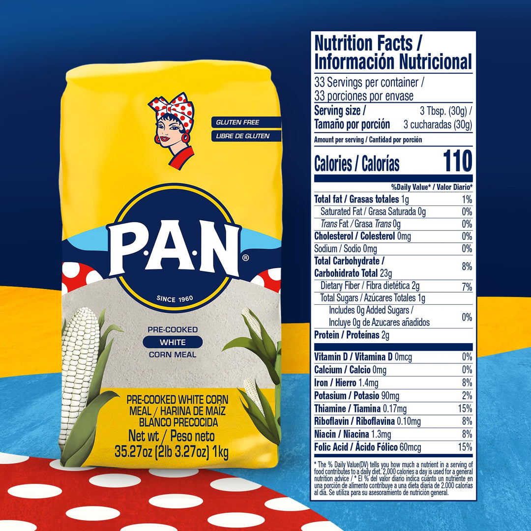 P.A.N. White Corn Meal, 2 lb 3.27 oz