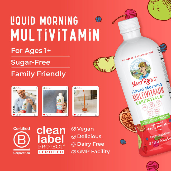 MaryRuth's Liquid Morning Multivitamin Essentials+, 32 fl oz