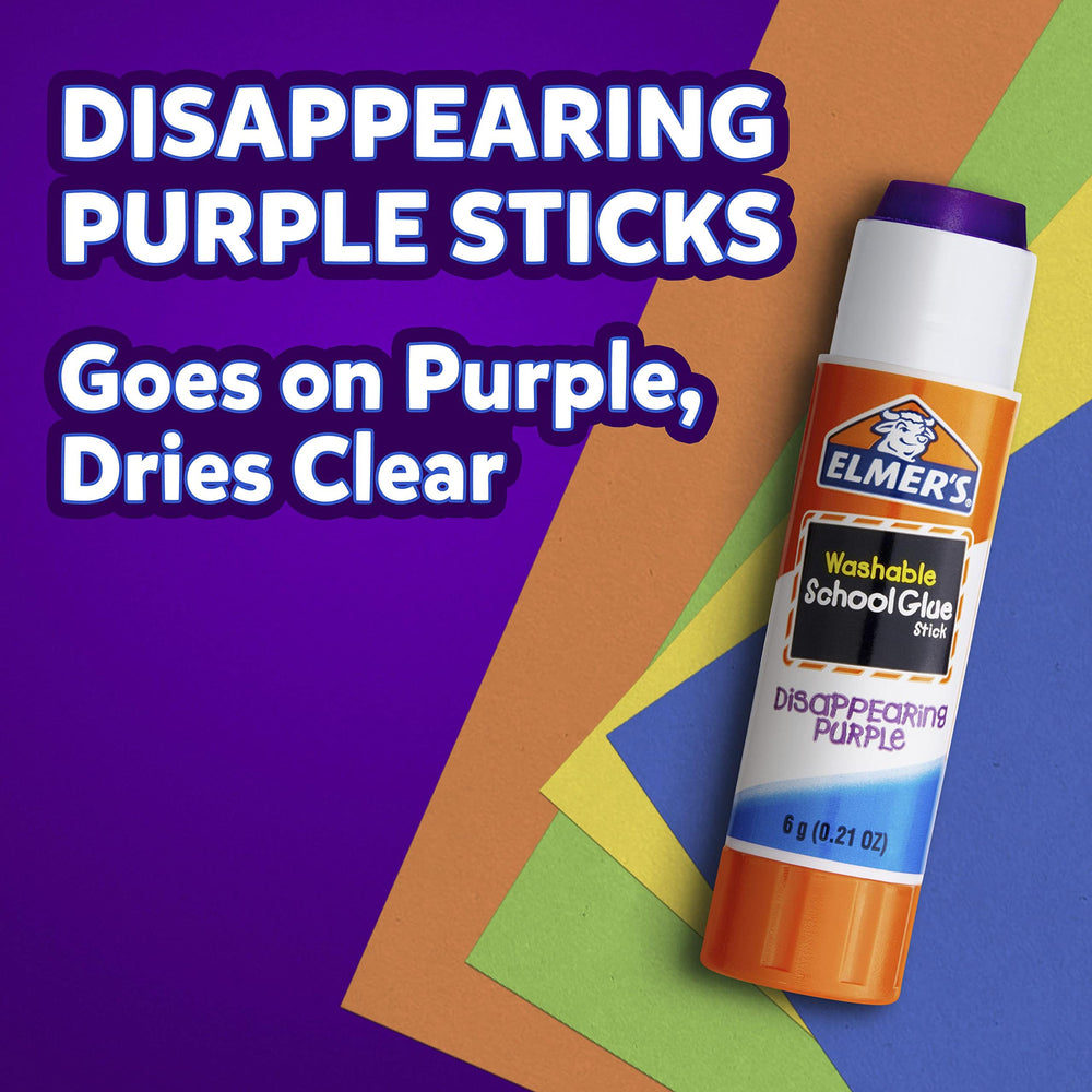 Elmer's Disappearing Purple School Glue Sticks, 0.21 oz, 3 Count