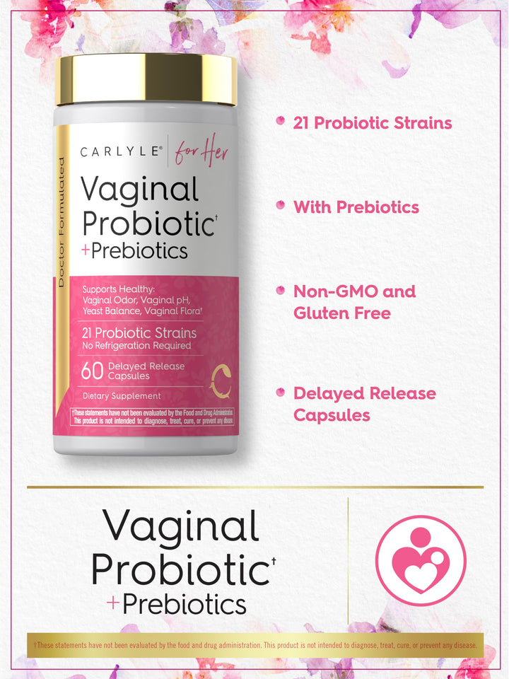 Carlyle Vaginal Probiotics with Prebiotics, 60 Count