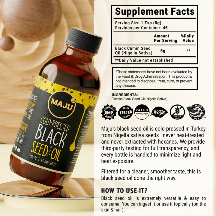 Maju Superfoods Black Seed Oil, 8 oz
