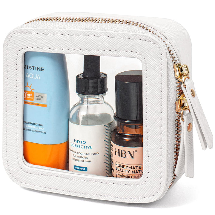 LETGO Clear Makeup Bag, Mini, White