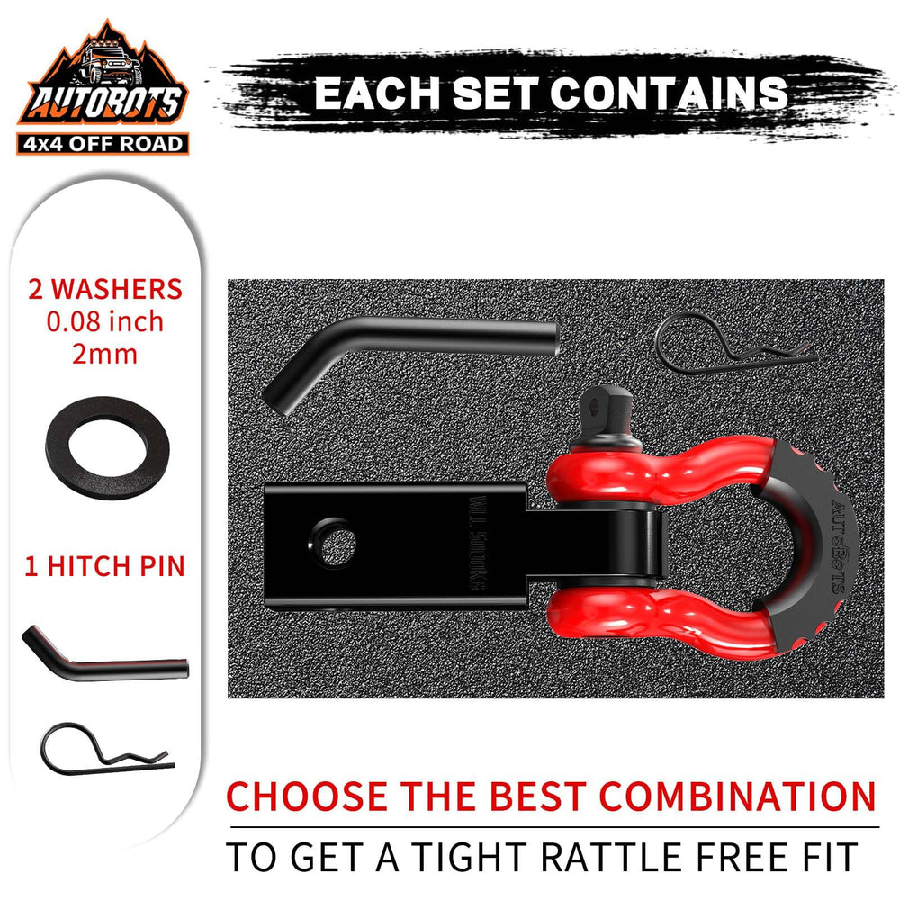 AUTOBOTS Tow Hitch Receiver, Red & Black, 2 in