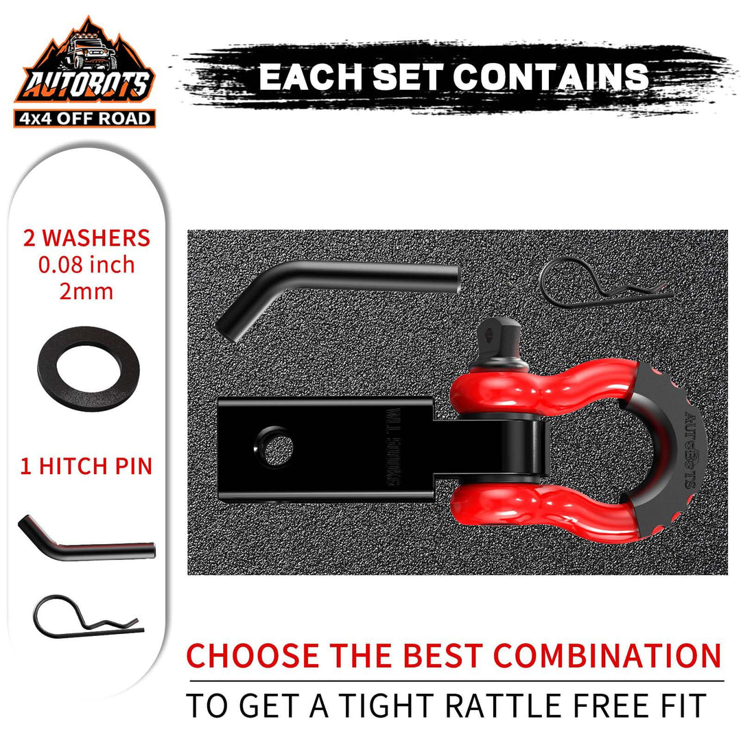 AUTOBOTS Tow Hitch Receiver, Red & Black, 2 in