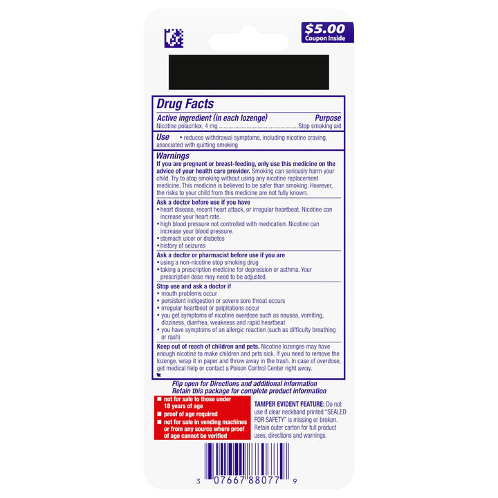 Nicorette Mini Nicotine Lozenges, Mint, 4 mg, 20 Count