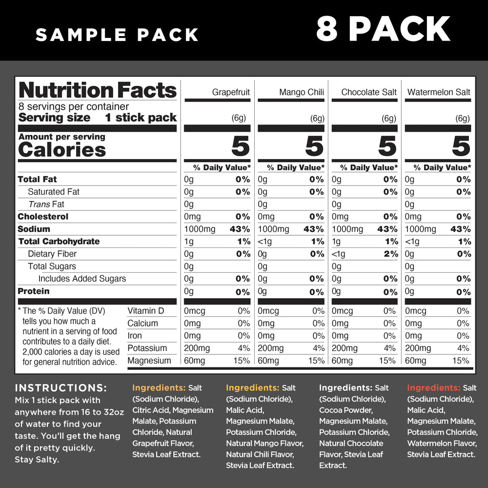 Drink LMNT Zero Sugar Electrolytes, Sample Pack, 8 Count