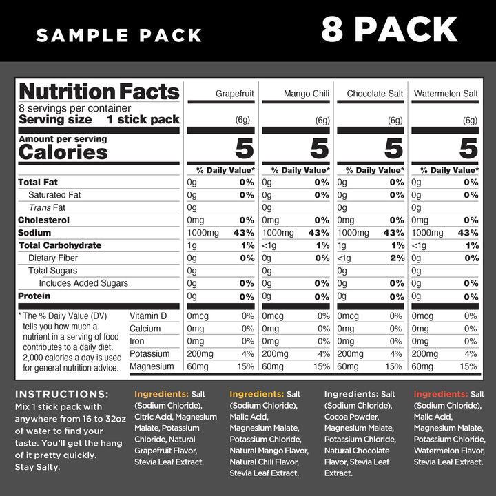 Drink LMNT Zero Sugar Electrolytes, Sample Pack, 8 Count