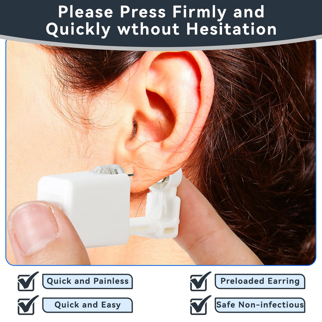 DIEWEISIMI Ear Piercing Kit, Silver, 5 mm, 24 Count