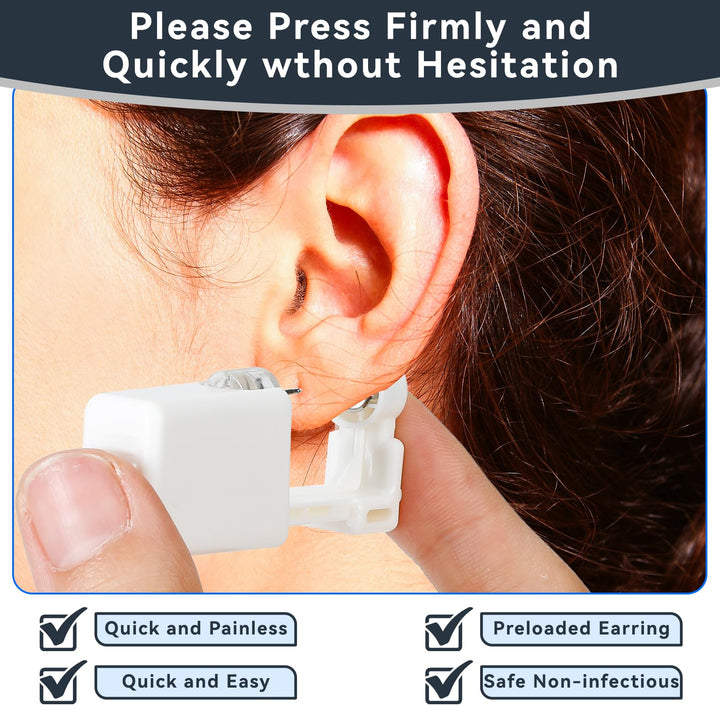 DIEWEISIMI Ear Piercing Kit, Silver, 5 mm, 24 Count